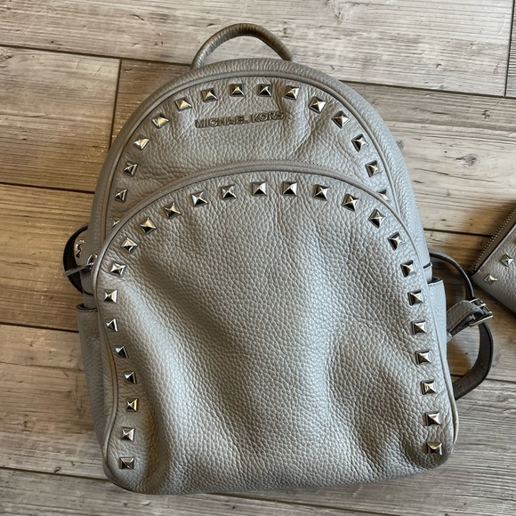 Michael Kors Gray Studded Backpack - Picture 2 of 7